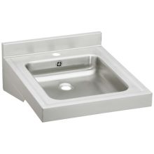 Stainless Steel 23" Wheelchair Wash-Up Single Basin Bathroom Sink with Overflow and Single Faucet Hole