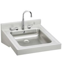 Stainless Steel 23" Single Basin Wheelchair Wash-Up Bathroom Sink Package with 2.5 GPM Faucet and Overflow