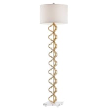 Castile Single Light 62" Tall Floor Lamp with White Shade