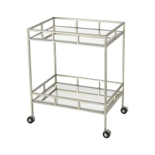 The Nines 24 " Wide Metal Frame Bar Cart with Mirrored Shelves