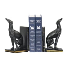 Pair of Black Greyhound Bookends