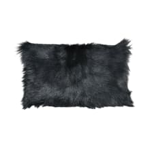Bareback Pillow Lamb Fur Animal Hide Covered Polyester Filled Throw Pillow