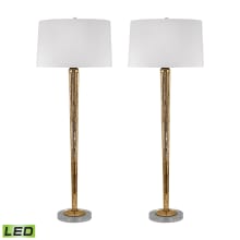 Mercury Glass Single Light 37" Tall LED Buffet Table Lamp - Set of (2)