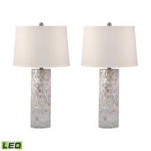 Mother of Pearl Single Light 28" Tall LED Buffet Table Lamp - Set of (2)