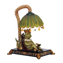 Single Light Frog Prince Mini Table Lamp with Leaf Shade