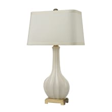 1 Light Table Lamp in Cream Glaze from the Fluted Ceramic Collection
