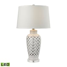 Farmhouse LED Table Lamp from the Openwork Weave Ceramic Collection