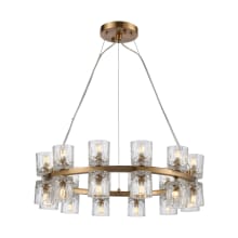 Double Vision 24 Light 25" Wide Shaded Ring Chandelier
