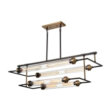 North by North East 8 Light 40" Wide Mixed Metal Linear Shaded Chandelier