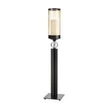 Tall Guy Glass and Metal Pillar Hurricane Candle Holder