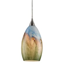 Geologic 6" Wide Mini Pendant with Hand Blown Glass Shade