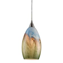 Geologic Single Light 6" Wide Instant Pendant with Round Canopy and Hand Blown Glass Shade