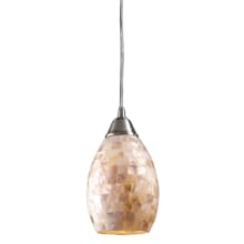 Capri Single Light 5" Wide Mini Pendant with Round Canopy and Hand Blown Glass Shade