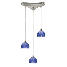 Cira 3 Light 10" Wide Multi Light Pendant with Triangle Canopy and Hand Blown Glass Shades