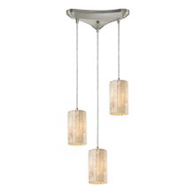 Coletta 3 Light 10" Wide Multi Light Pendant with Triangle Canopy and Cream Shades