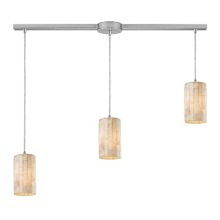 Coletta 3 Light 36" Wide Linear Pendant with Rectangle Canopy and Cream Shades