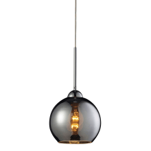 Cassandra Single Light 8" Wide Instant Pendant with Round Canopy and Chrome Plated Glass Shade