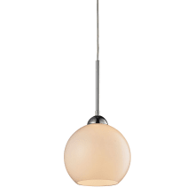 Cassandra Single Light 8" Wide Instant Pendant with Round Canopy and White Glass Shade
