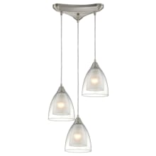 Layers 3 Light 10" Wide Multi Light Pendant with Triangle Canopy and Clear Glass Shades