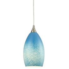 Earth 1 Light 5" Wide Mini Pendant with Whispy Cloud Sky Blue Glass Shade with LED Bulb Included