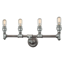 4 Light Bathroom Vanity Light from the Cast Iron Pipe Collection