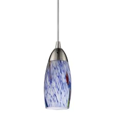 Milan Single Light 3" Wide Mini Pendant with Glass Elliptical Shade with LED Bulb Included