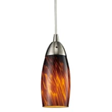 Milan Single Light 3" Wide Mini Pendant with Glass Elliptical Shade with LED Bulb Included