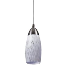 Milan Single Light 3" Wide Mini Pendant with Glass Elliptical Shade with LED Bulb Included