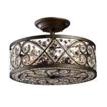10" Height Traditional / Classic 4 Light Semi Flushmount Ceiling Fixture with a Drum Shade from the Amherst Collection