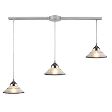 Refraction 3 Light 36" Wide Linear Pendant with Rectangle Canopy and Hand Blown Glass Shades