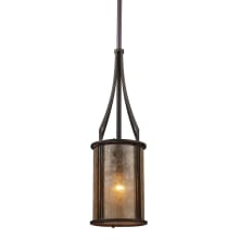 Barringer Single Light 6" Wide Mini Pendant with Round Canopy and Tan Mica Shade