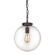 Gramercy Single Light 11" Wide Pendant with Round Canopy and Clear Glass Shade