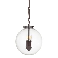 Gramercy 3 Light 14" Wide Pendant with Round Canopy and Clear Glass Shade