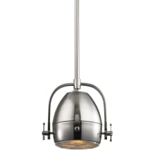 Urbano Single Light 10" Wide Mini Pendant with Round Canopy and Silver Metal Shade