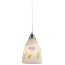 Seashore Single Light 7" Wide Mini Pendant with Round Canopy and Hand Blown Glass Shade