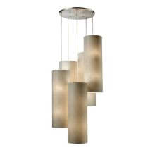 Fabric Cylinders 20 Light 33" Wide Multi Light Pendant with Round Canopy and Beige Fabric Shades