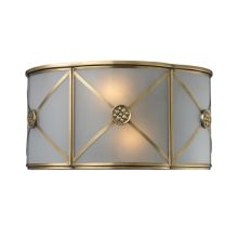 6.5" Extension Traditional / Classic 2 Light Wall Sconce with a Glass Drum Shade from the Preston Collection