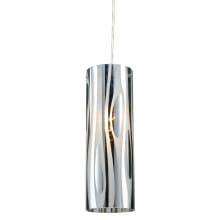 Chromia Single Light 4" Wide Instant Pendant with Round Canopy and Chrome Metal Shade