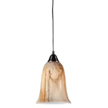 Granite Single Light 7" Wide Mini Pendant with Round Canopy and Hand Blown Glass Shade