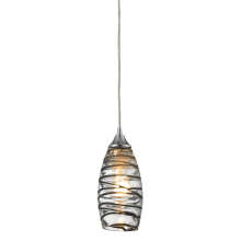 Twister Single Light 5" Wide Mini Pendant with Round Canopy and Hand Blown Glass Shade