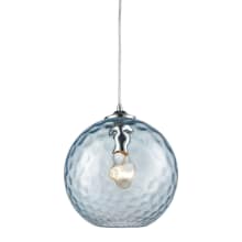 Watersphere 1 Light 10" Wide Pendant with Hammered Glass Shade