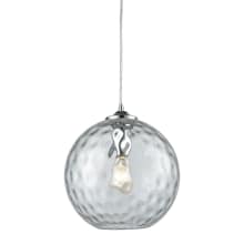 Watersphere 1 Light 10" Wide Pendant with Hammered Glass Shade