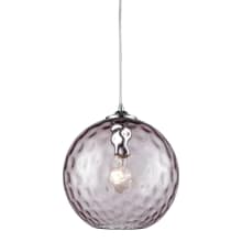 Watersphere 1 Light 10" Wide Pendant with Hammered Glass Shade