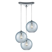 Watersphere 3 Light 10" Wide Multi Light Pendant with Hammered Glass Shades