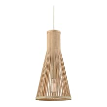 Pleasant Fields Single Light 10" Wide Pendant with Natural Wicker Shade