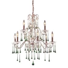 Crystal 2 Tier 9 Light Up Lighting Chandelier from the Opulence Collection