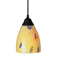 Classico Single Light 5" Wide Mini Pendant with Round Canopy and Hand Blown Glass Shade