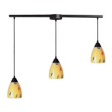 Classico 3 Light 36" Wide Linear Pendant with Rectangle Canopy and Hand Blown Glass Shades