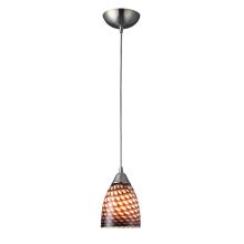 Arco Baleno Single Light 5" Wide Mini Pendant with Round Canopy and Cocoa Glass Shade