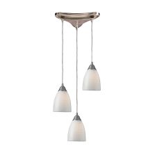 Arco Baleno 3 Light 10" Wide Multi Light Pendant with Triangle Canopy and Cocoa Glass Shades